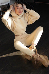 New Tracksuit Women Elegant Solid Suits Fleece Warm Hoodies