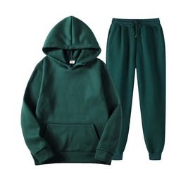 New Tracksuit Women Elegant Solid Suits Fleece Warm Hoodies