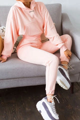 New Tracksuit Women Elegant Solid Suits Fleece Warm Hoodies