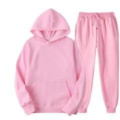 New Tracksuit Women Elegant Solid Suits Fleece Warm Hoodies