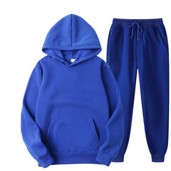 New Tracksuit Women Elegant Solid Suits Fleece Warm Hoodies