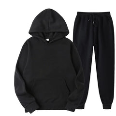New Tracksuit Women Elegant Solid Suits Fleece Warm Hoodies