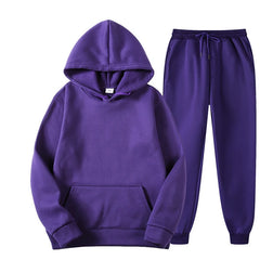 New Tracksuit Women Elegant Solid Suits Fleece Warm Hoodies