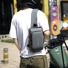 Men's Anti theft Lock Chest Bag with USB Charging Shoulder Strap