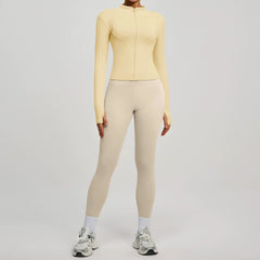 Jacket Yoga Sets Women  Shirts Hip Lifting Leggings Gym Set