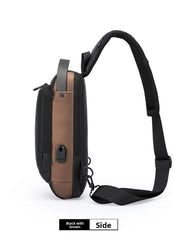 Men's Anti theft Lock Chest Bag with USB Charging Shoulder Strap