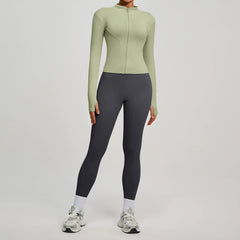 Jacket Yoga Sets Women  Shirts Hip Lifting Leggings Gym Set