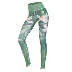 Flower print women's design fitness yoga long leggings