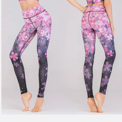 Flower print women's design fitness yoga long leggings