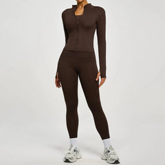 Jacket Yoga Sets Women  Shirts Hip Lifting Leggings Gym Set