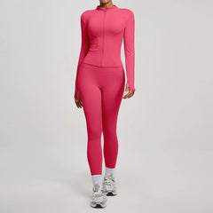 Jacket Yoga Sets Women  Shirts Hip Lifting Leggings Gym Set