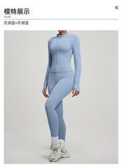 Jacket Yoga Sets Women  Shirts Hip Lifting Leggings Gym Set