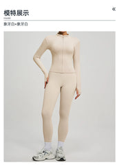 Jacket Yoga Sets Women  Shirts Hip Lifting Leggings Gym Set