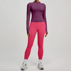 Jacket Yoga Sets Women  Shirts Hip Lifting Leggings Gym Set