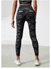 Camouflage High Waist Seamless Tights Pocket Leggings