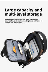 Men's Anti theft Lock Chest Bag with USB Charging Shoulder Strap
