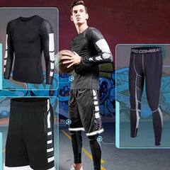 Men's Running Tracksuit Fitness Sportswear Set