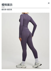 Jacket Yoga Sets Women  Shirts Hip Lifting Leggings Gym Set