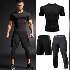 Men's Running Tracksuit Fitness Sportswear Set