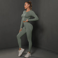 Women Sets Energy Seamless Gym Suits Bubble Tracksuits
