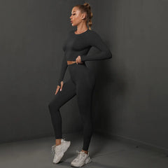 Women Sets Energy Seamless Gym Suits Bubble Tracksuits