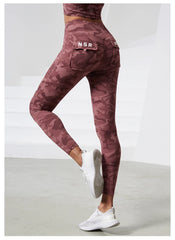 Camouflage High Waist Seamless Tights Pocket Leggings