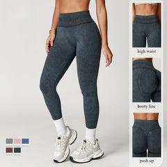 Leggings Sand Washed Yoga Pants Women Push Up Gym