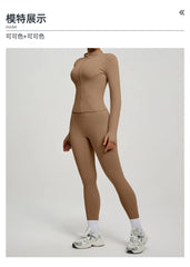 Jacket Yoga Sets Women  Shirts Hip Lifting Leggings Gym Set