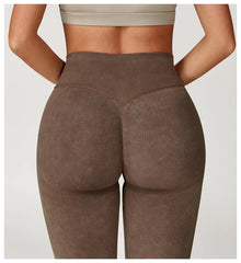 Leggings Sand Washed Yoga Pants Women Push Up Gym