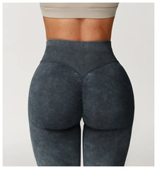 Leggings Sand Washed Yoga Pants Women Push Up Gym