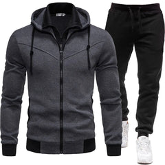 Autumn and winter sports splicing men's jacket casual set
