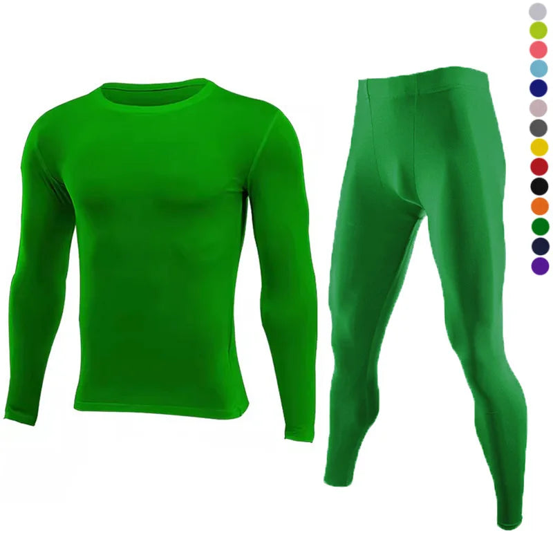 Men Tracksuits GYM Fitness Long Leggings Tights Set