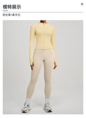 Jacket Yoga Sets Women  Shirts Hip Lifting Leggings Gym Set