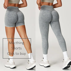 Leggings Sand Washed Yoga Pants Women Push Up Gym