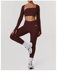 Naked Yoga Sets Women Hollow Leggings Gym Fitness Suits