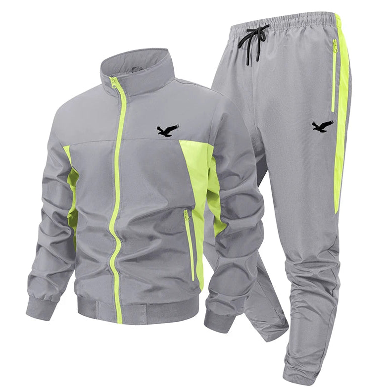 Flying Bird Print Color Tracksuit for Men Sportsuits