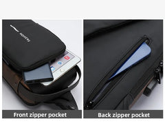 Men's Anti theft Lock Chest Bag with USB Charging Shoulder Strap