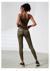 Camouflage High Waist Seamless Tights Pocket Leggings