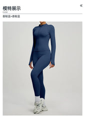 Jacket Yoga Sets Women  Shirts Hip Lifting Leggings Gym Set