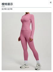 Jacket Yoga Sets Women  Shirts Hip Lifting Leggings Gym Set