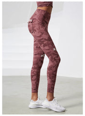 Camouflage High Waist Seamless Tights Pocket Leggings