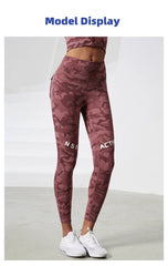 Camouflage High Waist Seamless Tights Pocket Leggings