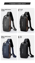 Men's Anti theft Lock Chest Bag with USB Charging Shoulder Strap