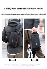 Men's Anti theft Lock Chest Bag with USB Charging Shoulder Strap