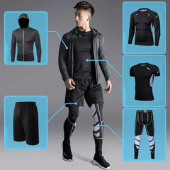 Men's Running Tracksuit Fitness Sportswear Set