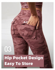 Camouflage High Waist Seamless Tights Pocket Leggings