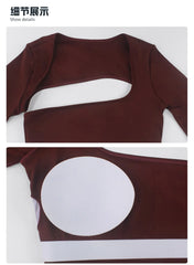 Naked Yoga Sets Women Hollow Leggings Gym Fitness Suits