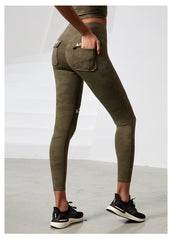 Camouflage High Waist Seamless Tights Pocket Leggings