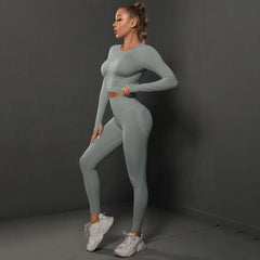 Women Sets Energy Seamless Gym Suits Bubble Tracksuits